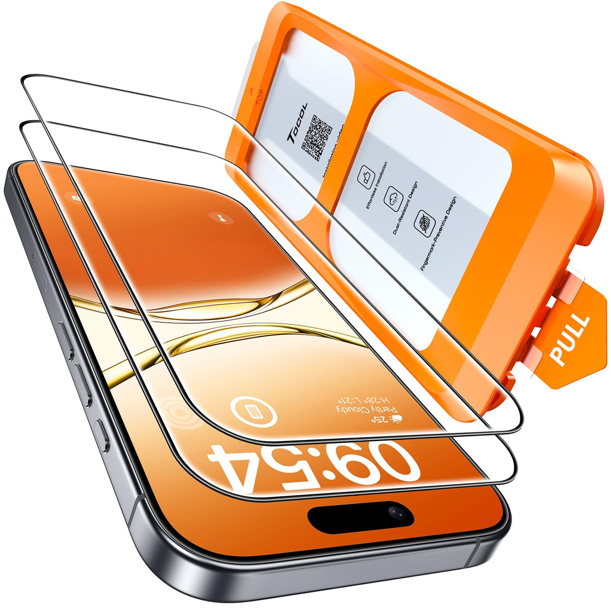 TOCOL for iPhone 15 Pro Screen Protector, Easy Installation