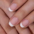 CurvLife Milky White Square Press on Nails Short, Soft Gel Fake Nails with Clean Nude Apricot Design Full Cover False Nails Glossy Nude Glue on Nails Artificial Stick on Nails for Women