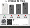 Follaroma Magnetic for iPhone 16 Plus Case, Heavy Duty Phone Cases, Clear