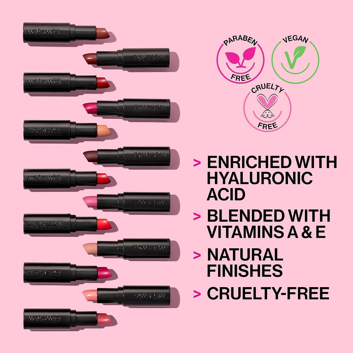wet n wild Mega Last Matte Lip Color, Semi Matte Hyaluronic Acid Infused, Long Lasting Full Coverage for a Nourishing Pout, Cruelty-Free & Vegan - Skin-ny Dipping