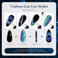 Beetles Halloween Cat Eye Gel Nail Polish Set, 6 Colors Glitter Gel