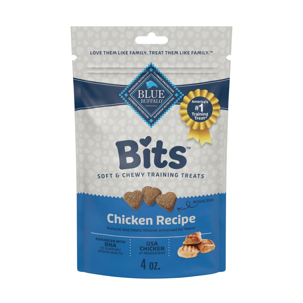 Blue Buffalo Bits Beef Soft & Chewy Dog Treats, Bite-Sized for Training, Made with Real Beef & Enhanced with DHA, Heart-Shaped Dog Treats, Made in the USA with Natural Ingredients, 19 oz.