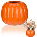 Beeveer 6.7 Inch Ceramic Pumpkin Vase, Large White Pumpkin Utensil Holder