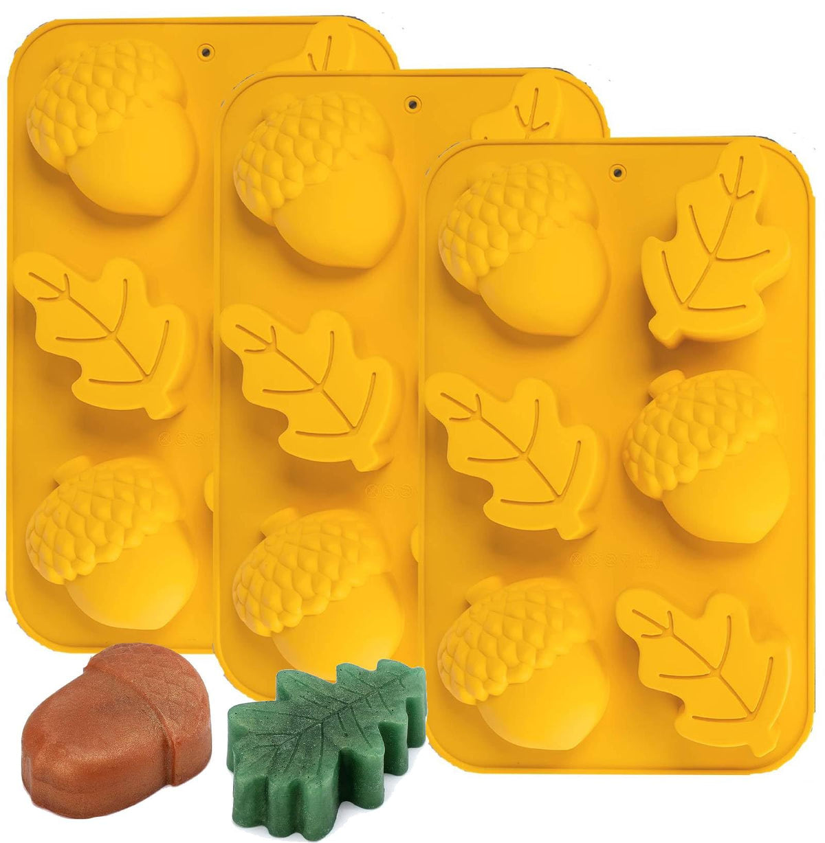 Silicone Pumpkin Molds, 2 Pack Pumpkin-Shaped Cake Molds Thanksgiving Cookie Molds Muffin Cupcake Pan Hot Chocolate Bomb Mold for Halloween Thanksgiving Fall Baking and Wax Melts Soap Making