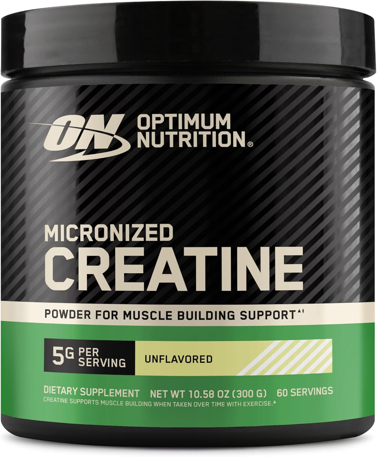 Optimum Nutrition Creatine, Micronized Creatine Monohydrate Powder, Supports Strength & Recovery, Banned Substance Tested, Unflavored, 5g per Serving, 60 Servings