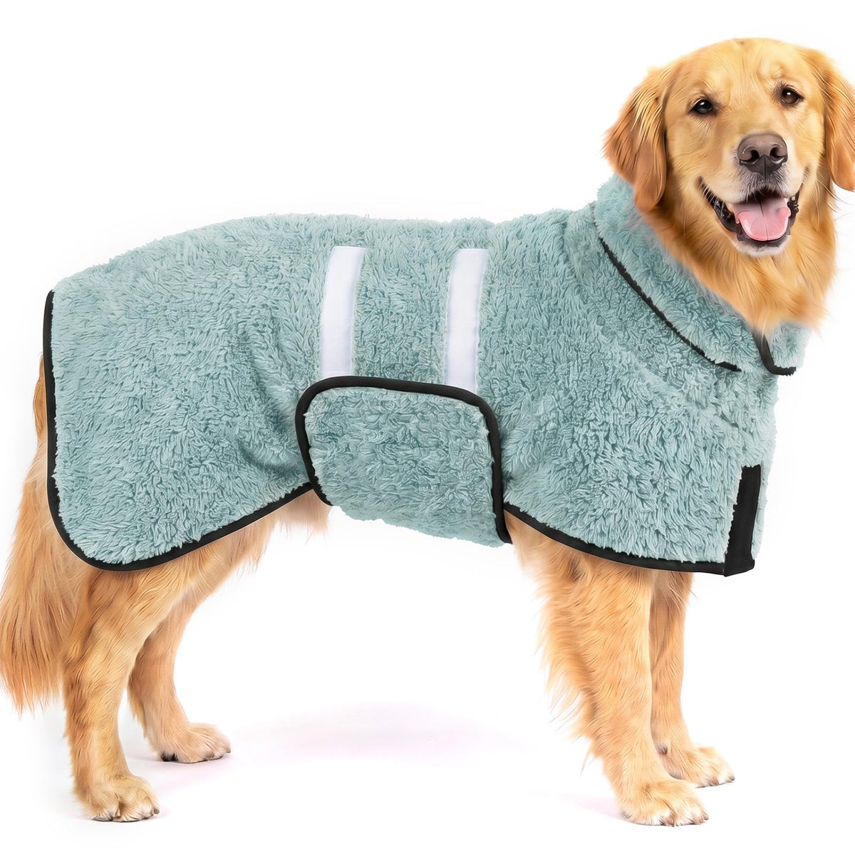 Dog Bathrobe, Super Absorbent for Small to Large Dogs, Dark Blue XL | Dog Robes with Soft Fleece, Warm & Cozy, Adjustable Fit, and Quick Drying Coat for Baths Swimming and Grooming