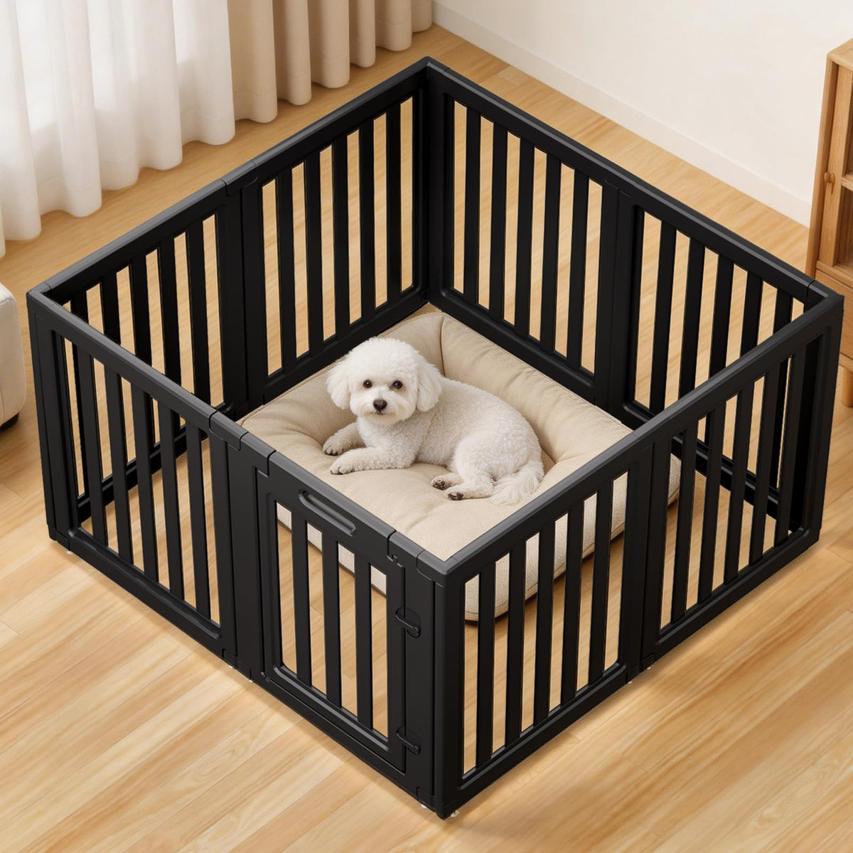 Dog Playpen, Clear Dog Pen, Dog Pen Indoor, Easy to Install and Remove Dog Play Pen, Puppy Playpen Suitable for Dogs, Cats,Dog Playpen Indoor (White, 23.6 inch Height, 8 Panels)