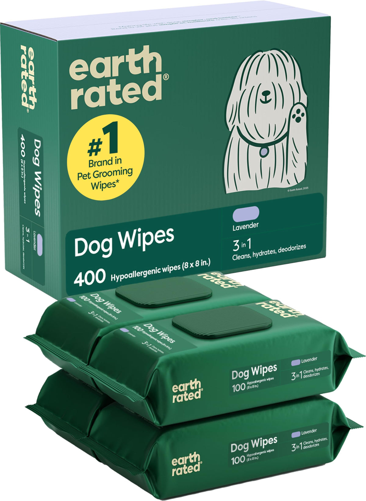 Earth Rated Dog Eye Wipes, Unscented, Removes Dirt & Discharge, 70ct | Vet-Developed, Hypoallergenic Pet Wipes for Dogs & Cats to Remove Dirt & Discharge, Fragrance Free