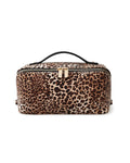 EACHY Travel Makeup Bag, Large Capacity Cosmetic Bag for Women, Waterproof PU Leather, Flat Open Portable Toiletry Bag for Skincare, Brushes & Travel Essentials