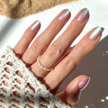 Glamnetic Press On Nails - Short Round, Glossy Fake Nails 30 Pc Full Kit | Neutral press on nails, 12 sizes. Everyday glue-on set. Waterproof, chip-resistant, up to 2 weeks wear