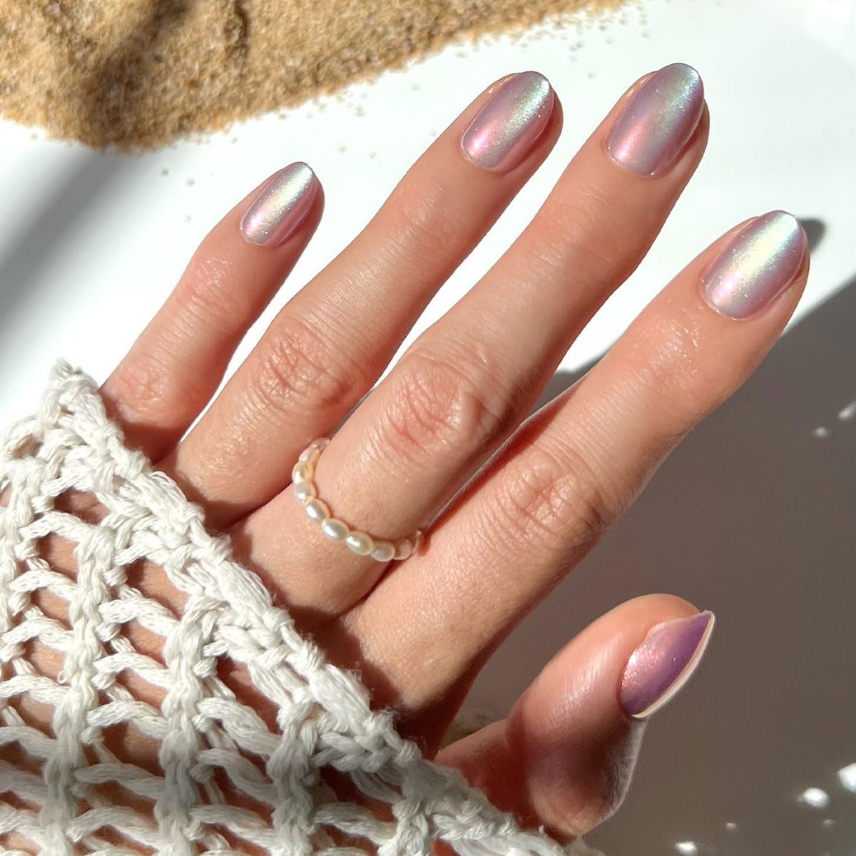 Glamnetic Press On Nails - Short Round, Glossy Fake Nails 30 Pc Full Kit | Neutral press on nails, 12 sizes. Everyday glue-on set. Waterproof, chip-resistant, up to 2 weeks wear