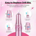 JOSGLOI 40000RPM Electric Nail File Drill Professional Kit, Drill Machine with LCD Display, Manicure Pedicure Polishing Acrylic Gel Nail Grinder for Salon, Home Use