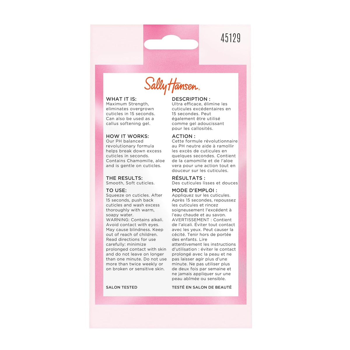 Sally Hansen Instant Cuticle Remover™, Nail Treatment, Fast Drying, Contains Aloe and Chamomile