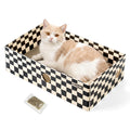 Conlun Cat Scratcher Box, Cardboard Pad, Bed for Indoor Cats, White