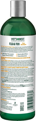 Vet's Best Flea & Tick Shampoo for Dogs, Plant-Based, 12 oz | Advanced Strength Shampoo, Kills Fleas & Ticks, Plant-Based Formula, Cleans & Freshens Coat, Made in USA