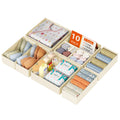 DIMJ Drawer Organizer Clothes, 12 Pack Dresser Organizer, Foldable Closet Organizers and Storage, Fabric Dresser Bins, Drawer Dividers for Nursery, Baby Clothes, Underwears, Sock (Beige)