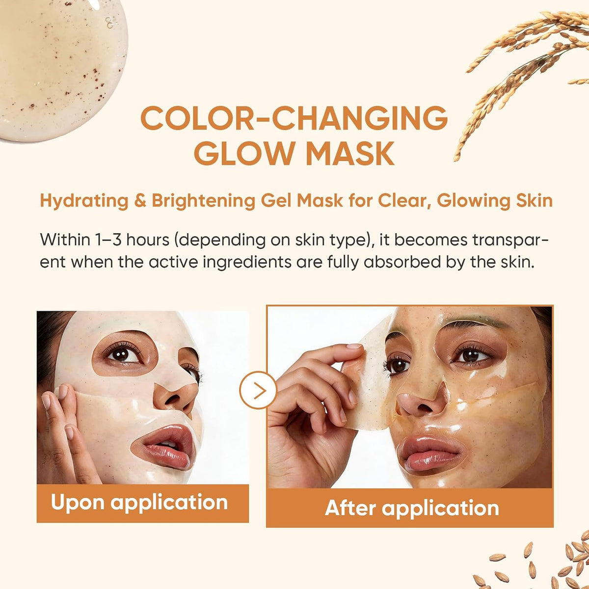 TEAWOO Rice Deep Collagen Face Mask, 8 EA, Overnight Facial Mask | Moisturizing and Hydrating Facial Mask, Contains Ceramide & Collagen for Glass Glow Skin, Korean Skincare, 38g x 8 EA