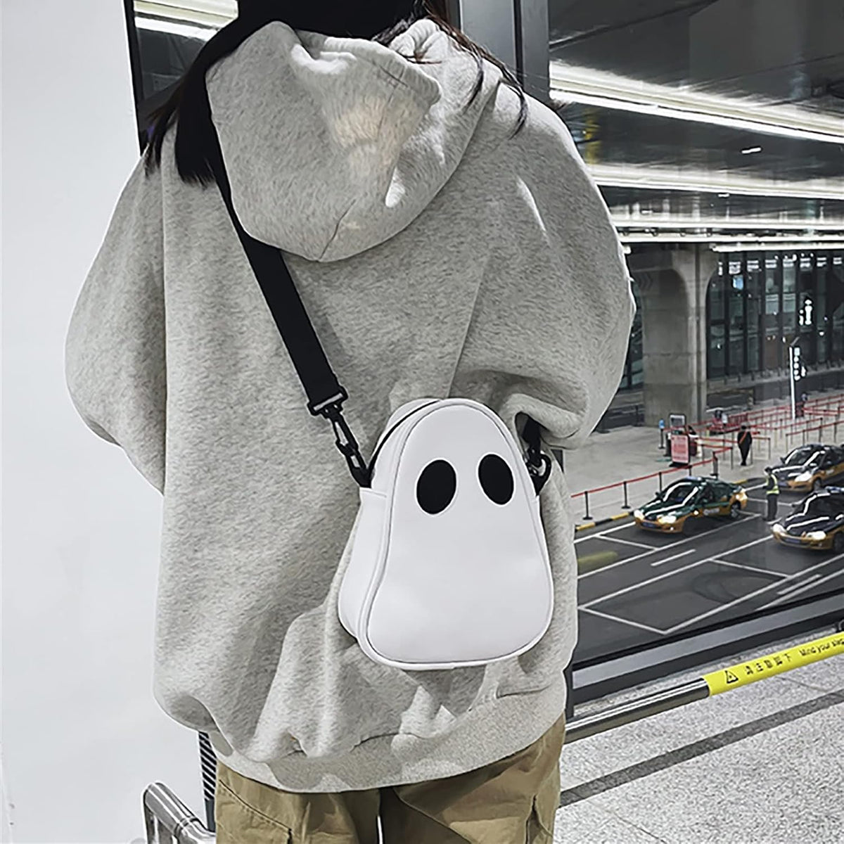 Halloween Purse Novelty Ghost Purse for Women Men Cute Crossbody Bag Satchel Bag Novelty Shoulder Bag