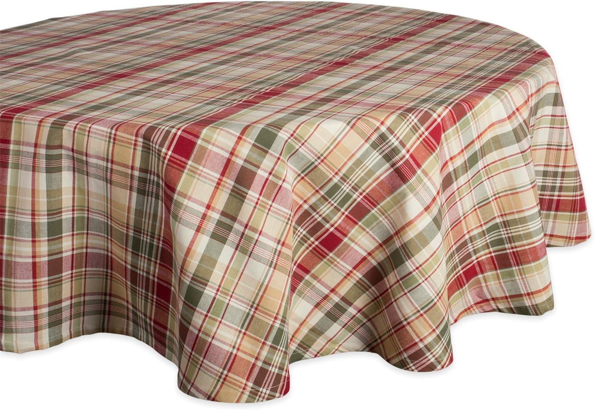 DII Fall Tablecloth Rectangle 60x84, Thanksgiving Cotton Plaid, Give Thanks