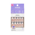 Kiss Core, Press On Nails, Nail glue included, 'Curiosity', White, Medium Size, Almond Shape, Includes 32 Nails, 2g Glue, 1 Manicure Stick, 1 Mini File