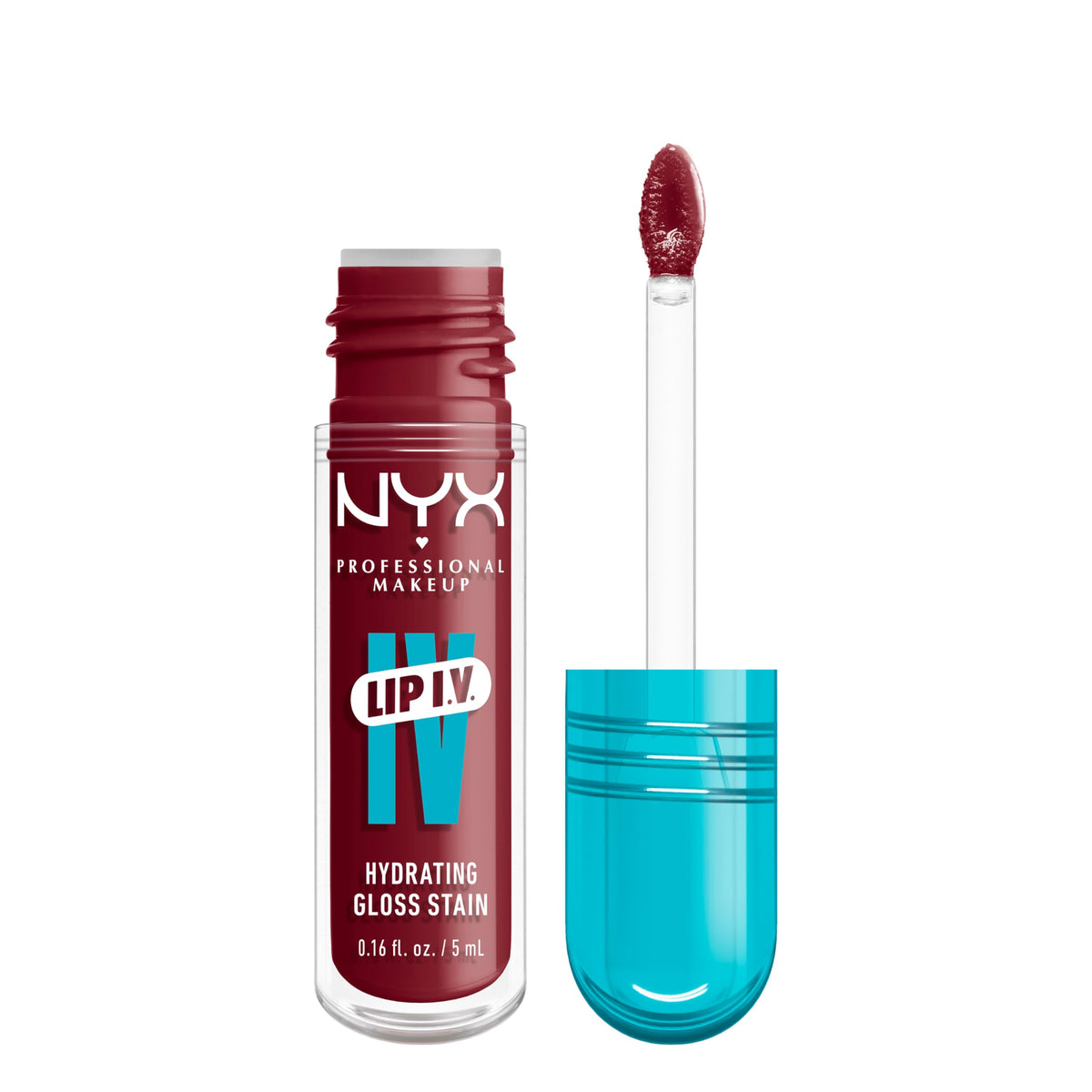 NYX PROFESSIONAL MAKEUP Lip IV Hydrating Glossy Lip Stain, Long-Lasting, Tinted, Vegan Formula with 12 HR Hydration - Petal Pourin' (Pink)