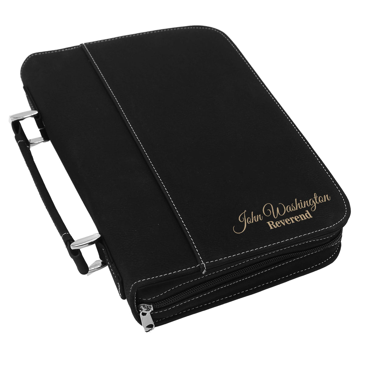 Personalized Bible Cover Holder Case with Carrying Handle for Men and Women (Rawhide with Gold)