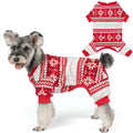 KYEESE Dog Christmas Pajamas for Small Dog Velvet Onesie with Red Snowflake