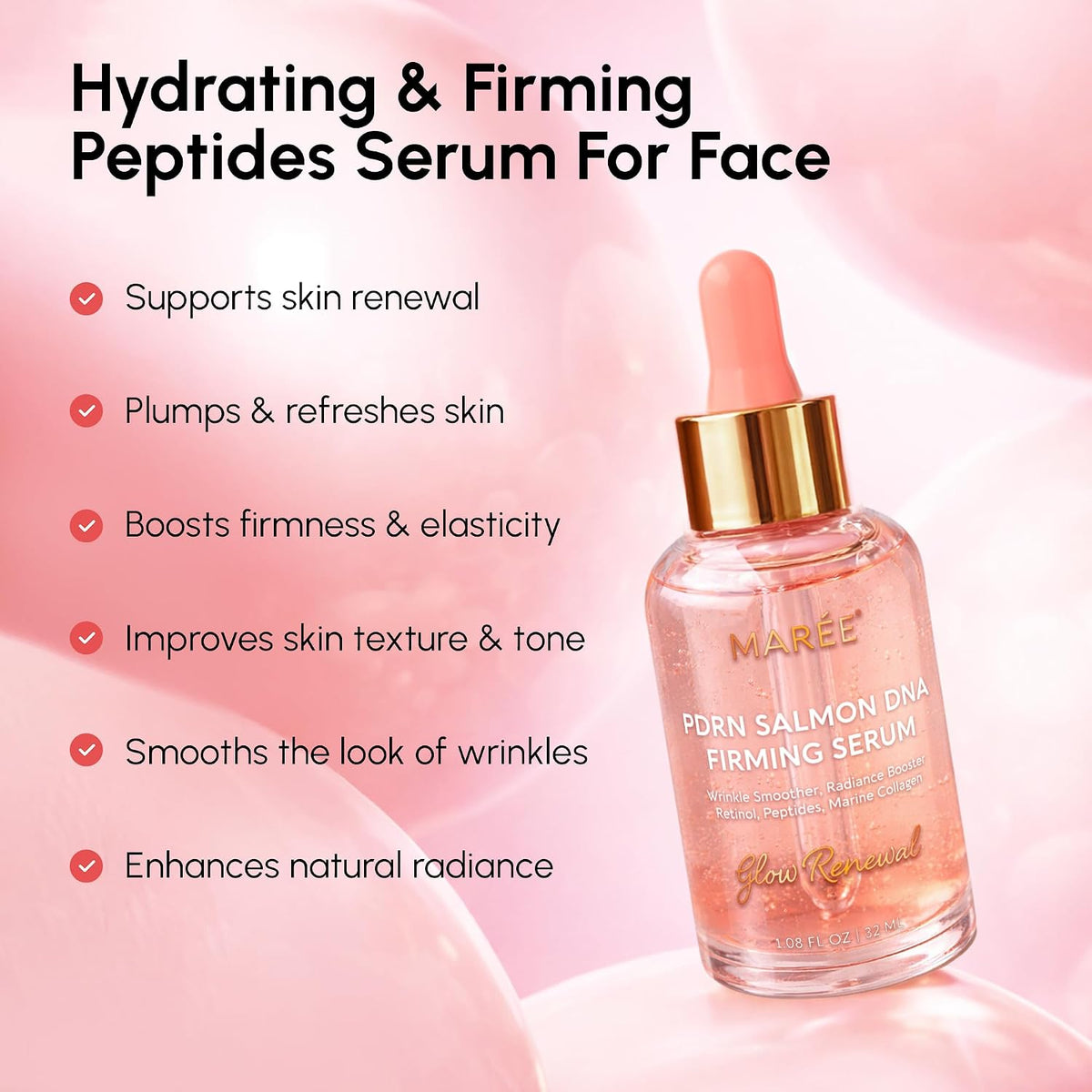 MAREE PDRN Serum - Salmon DNA Serum for face with Peptides for Glass Skin
