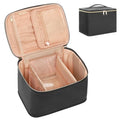 OCHEAL Makeup Bag, Portable Cosmetic Bag, Large Capacity Travel Makeup Case Organizer, Black For Women Toiletry Bag for Girls Traveling With Handle and Divider
