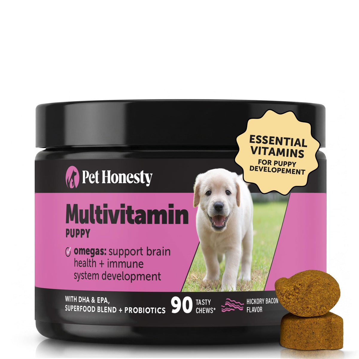 10-in-1 Dog Multivitamin Supplement with Glucosamine & Probiotics - Hip & Joint Support, Digestive Health, Immune Support, Heart & Skin - All-in-One Daily Vitamins & Omega-3s (Peanut Butter, 90 ct)
