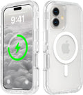 Follaroma Magnetic for iPhone 16 Plus Case, Heavy Duty Phone Cases, Clear