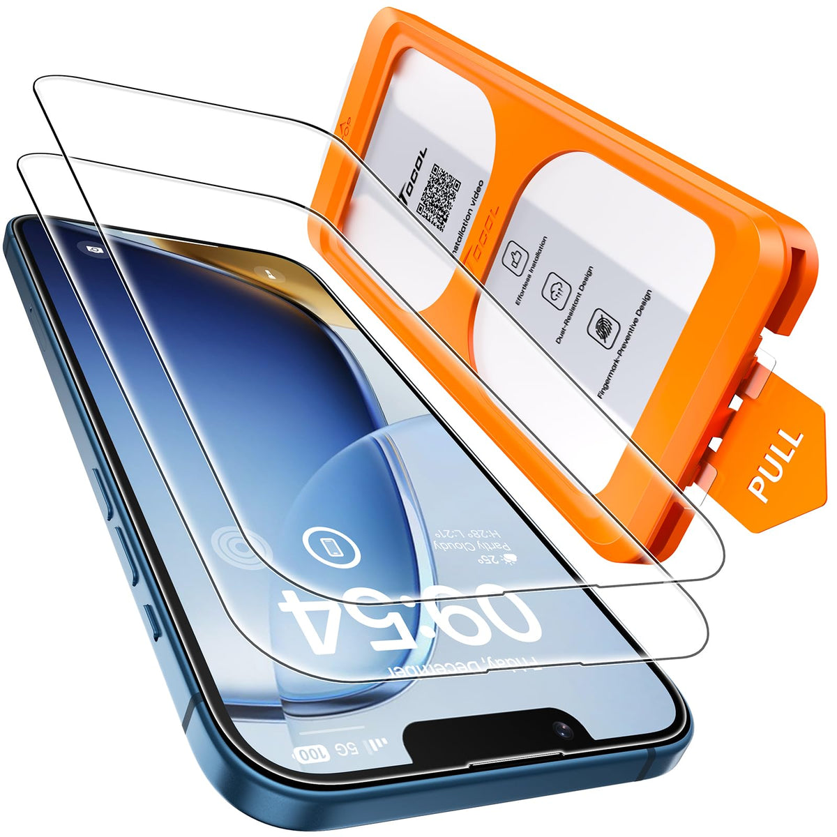 TOCOL for iPhone 15 Pro Screen Protector, Easy Installation
