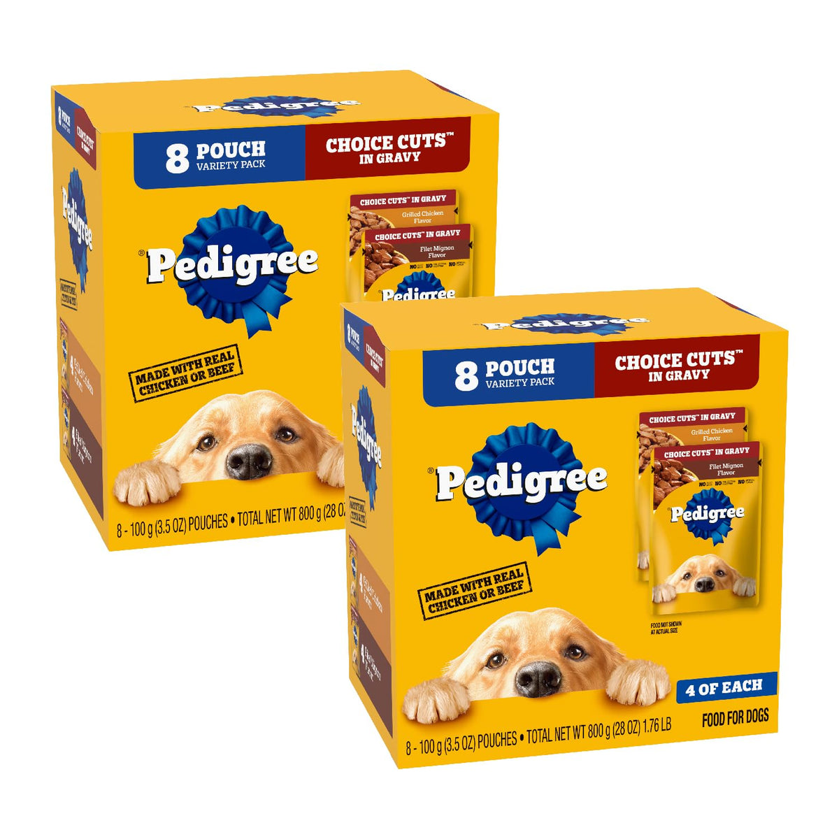 Pedigree Choice Cuts in Gravy Wet Dog Food, Adult Soft Wet Dog Food, Variety Pack, 3.5 oz. Pouches, 30 Count