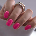 CurvLife Milky White Square Press on Nails Short, Soft Gel Fake Nails with Clean Nude Apricot Design Full Cover False Nails Glossy Nude Glue on Nails Artificial Stick on Nails for Women