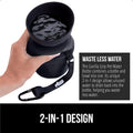 GORILLA GRIP Portable Dog Water Bottle, Food Grade Silicone, 16oz Black