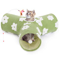 Tempcore Pet Cat Tunnel Tube Toys 3 Way Collapsible, Tunnels for Indoor Cats, Interactive Tube with Teaser Wand, Peek Holes & Hanging Ball, Black & Blue