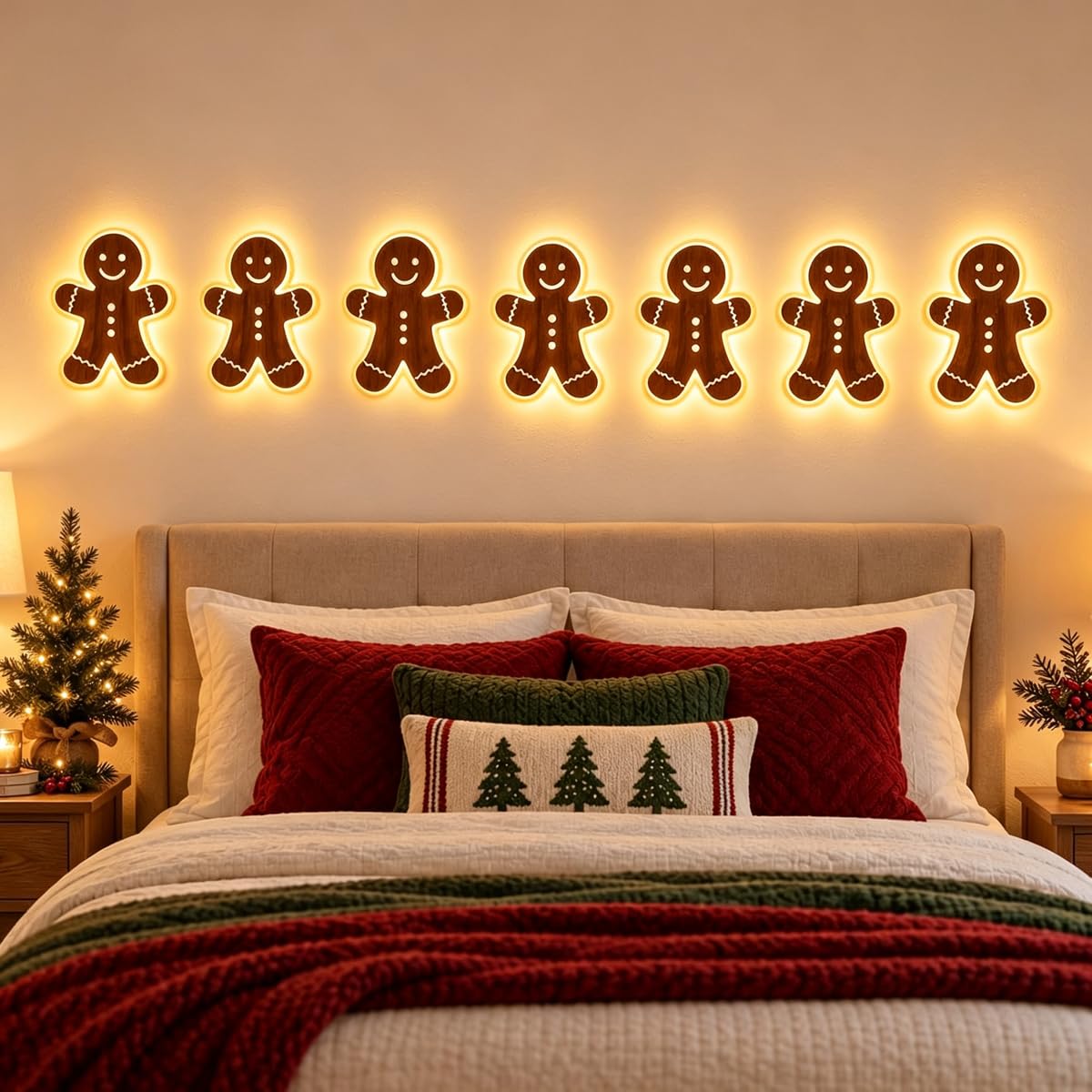 LED Reindeer Wall Decorations,3D Wooden Christmas Lighting Decor