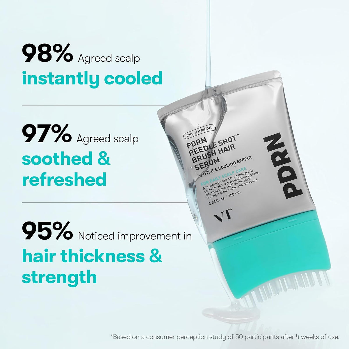 VT COSMETICS PDRN Reedle Shot Brush Hair Serum, 100 ml (3.38 fl oz )