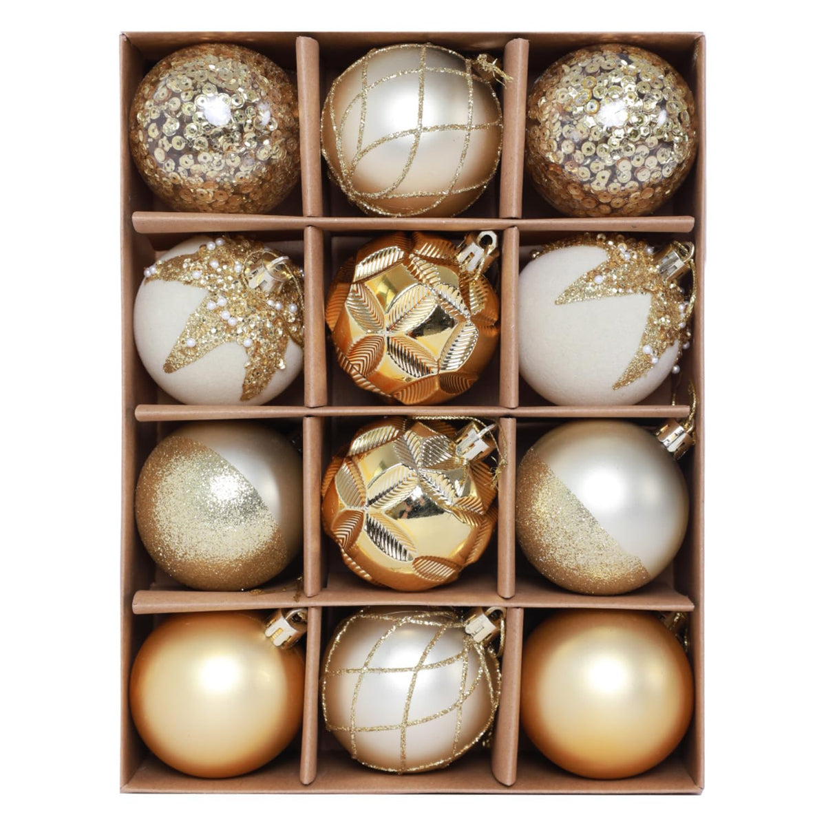 HipTree 12ct 2.36 in Copper Gold Velvet Baubles for Tabletop Christmas Tree