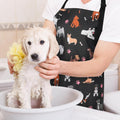 Dog Grooming Waterproof Apron with 2 Pockets, Cute Animals Puppy Dog Pets Apron