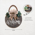 Welcome Sign for Front Door 12 in Wreath Decorations for All Seasons Brown