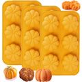 Silicone Pumpkin Molds, 2 Pack Pumpkin-Shaped Cake Molds Thanksgiving Cookie Molds Muffin Cupcake Pan Hot Chocolate Bomb Mold for Halloween Thanksgiving Fall Baking and Wax Melts Soap Making
