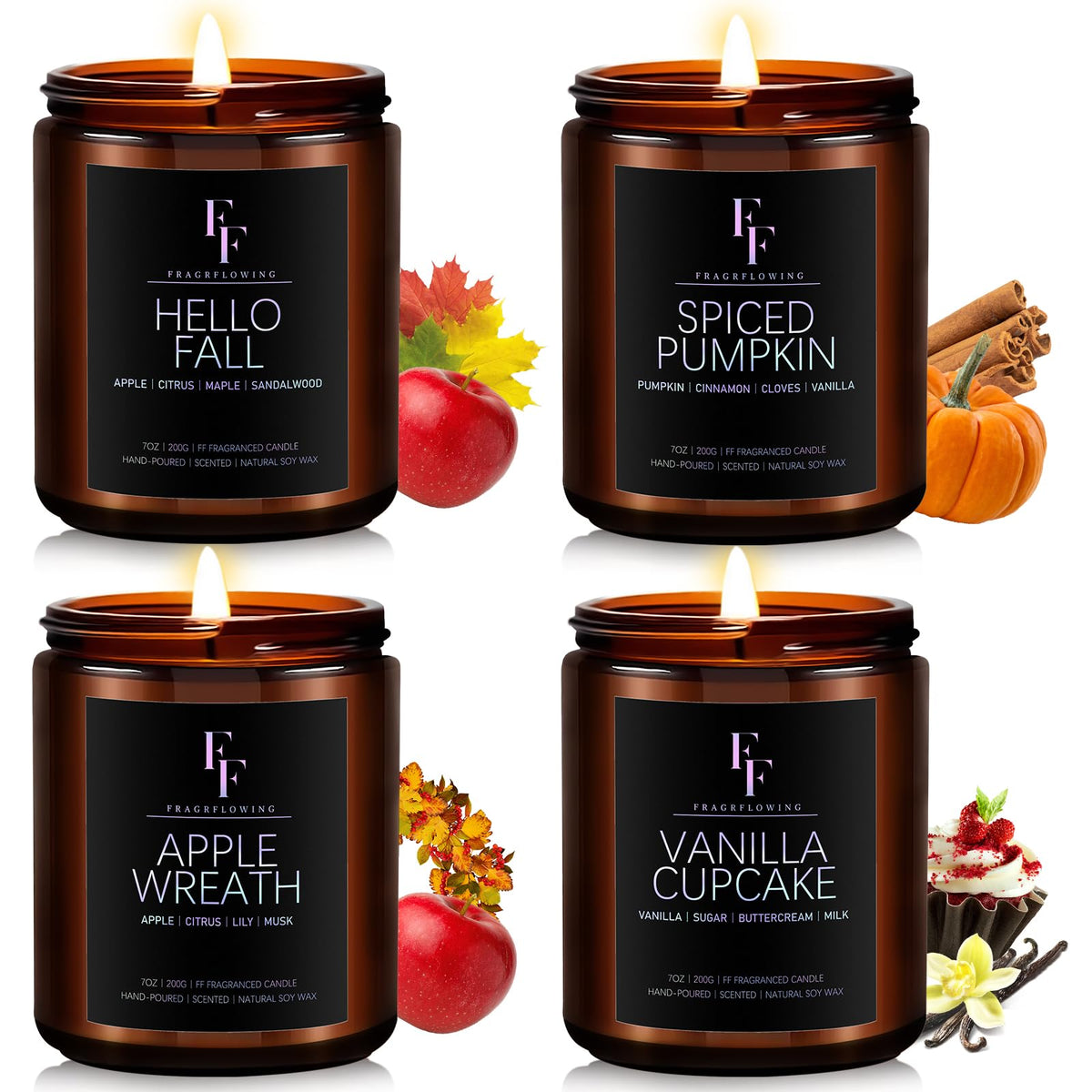 Cashmere Vanilla Scented Candle for Home Soy Wax Candle, Aromatherapy Candle Gift for Women Men, 7oz