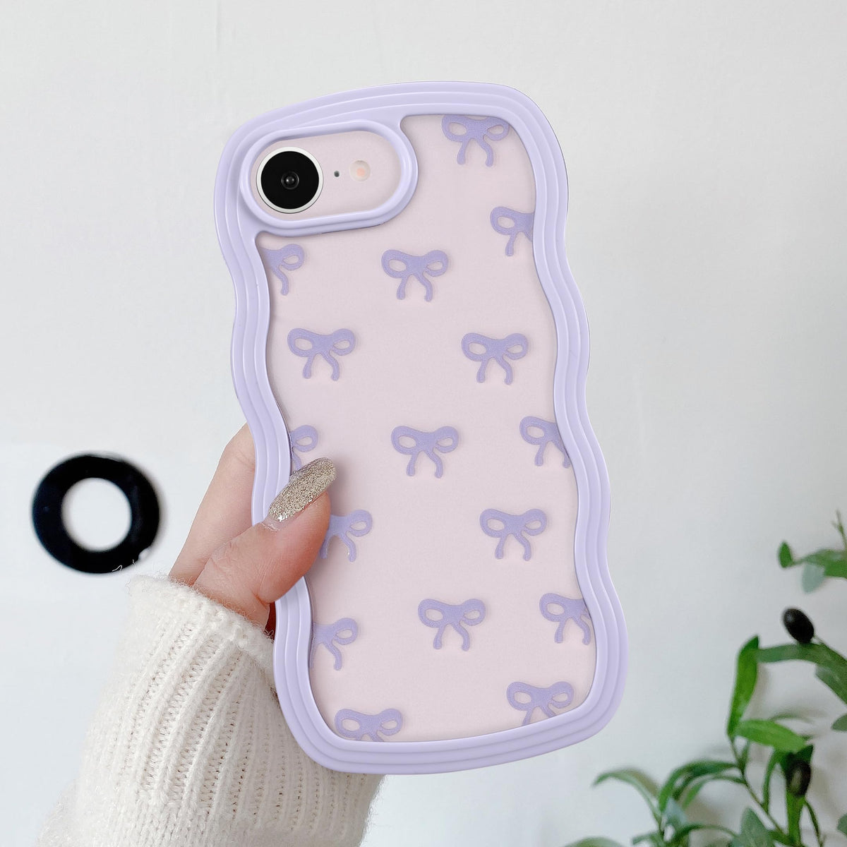 QLTYPRI Bow Case for iPhone 13/iPhone 14 Wavy Fame, Pink