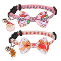ADOGGYGO Halloween Cat Collar with Bow Bell, Skull Cat Bow Tie Collar