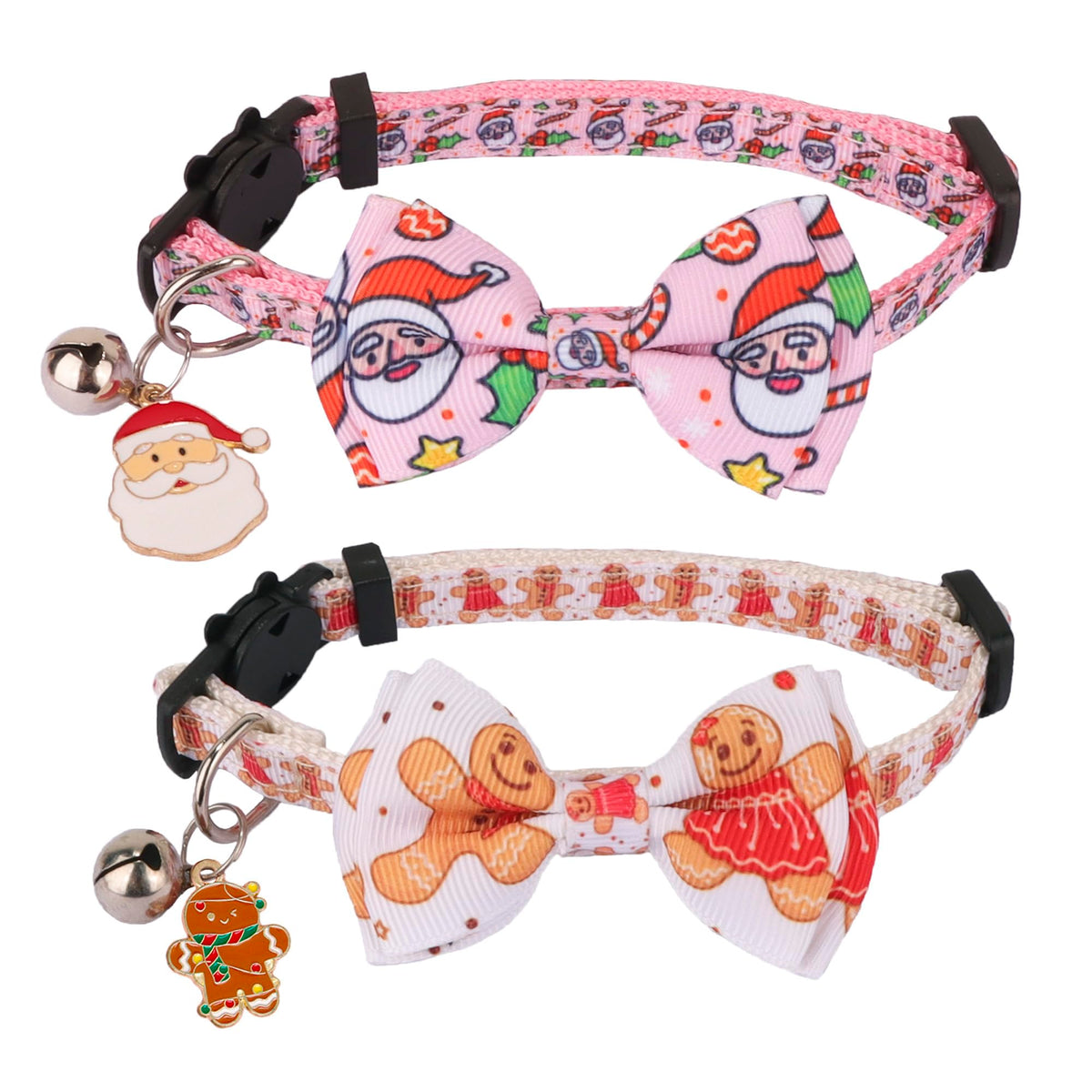 ADOGGYGO Halloween Cat Collar with Bow Bell, Skull Cat Bow Tie Collar