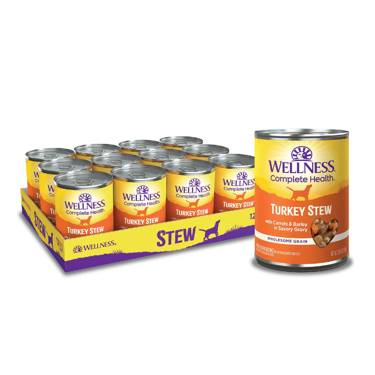 Wellness Complete Health Pate Variety Pack Adult Canned Wet Dog Food, Wholesome Grains, Natural, 12.5 oz, Pack of 6 Cans