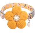 Small Dog Collar with Flower, Spring Dog Collar for Girl Dog Collars for Small Dogs Cute Dog Collar with Bell, Adjustable Length