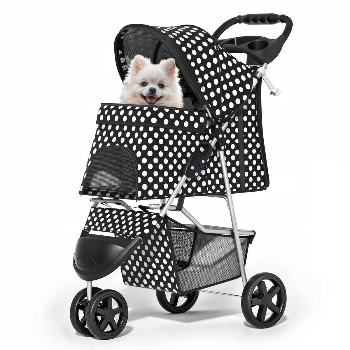 MoNiBloom Pet Stroller for Small/Medium Dogs and Cats up to 33 lbs, Pink