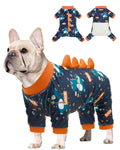 CuteBone Dinosaur Costume Dog Pajamas, Stretchy Spandex Crystal Velvet Sleepwear Coat for Small Dogs, Soft & Warm Pet Outfit Clothes for Cold Weather, Cozy Pullover Design COSP05XXL